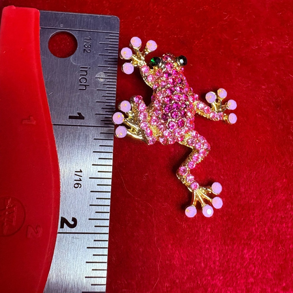Brooch Pin Rhinestone Frog Adorable Cute Colorful Animal 🐸 - Picture 3 of 6